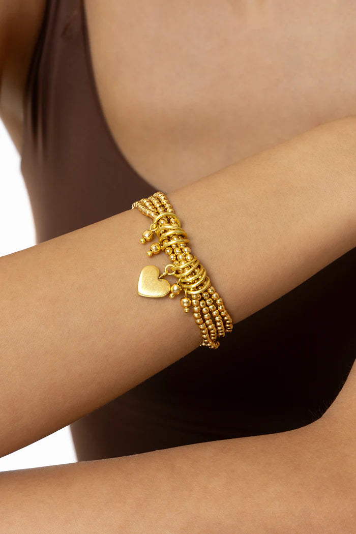 BRACCIALE ELASTICO MULTIFILO CUORE
