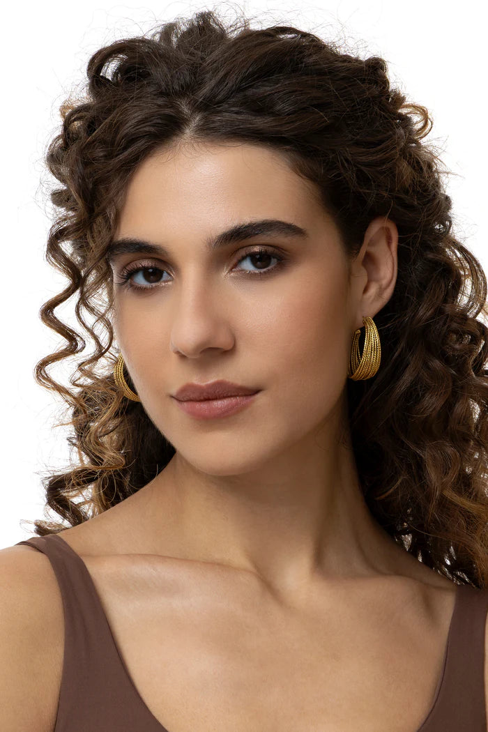 ORECCHINI C HOOP MULTILINEE