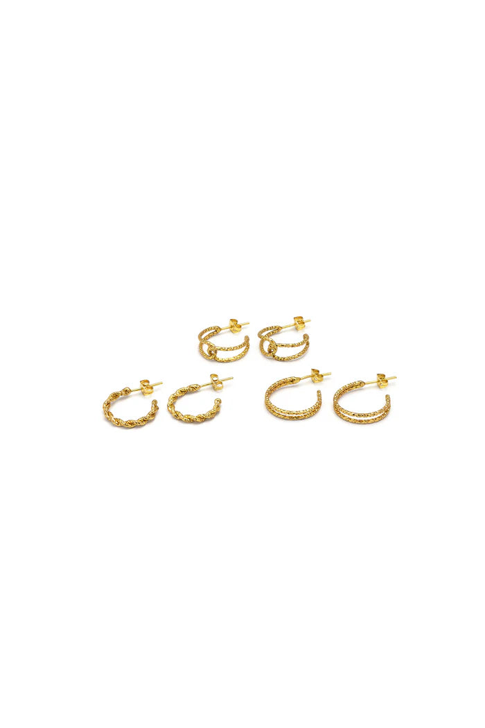 TRIS ORECCHINI C HOOP DESIGN MIX