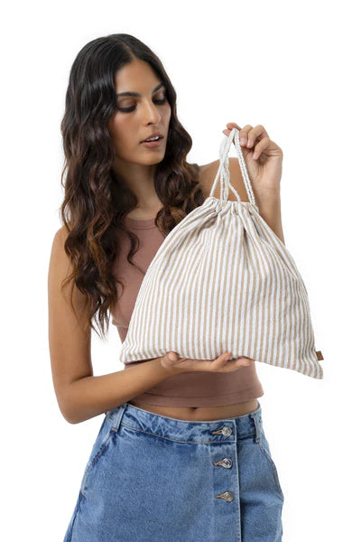 SACCA GRANDE RIGHE BEIGE