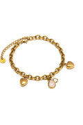 BRACCIALE CUORI E PIETRA ROSA