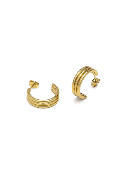 ORECCHINI HOOPS TRE LINEE