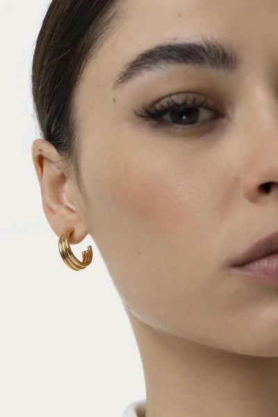 ORECCHINI HOOPS TRE LINEE
