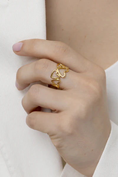 ANELLO CUORI MOTIF