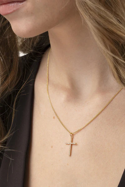 COLLANA CROCE PAVÉ