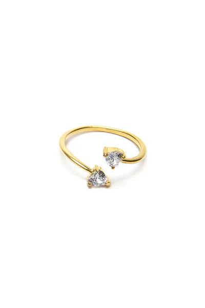 OPEN RING WITH HEART-SHAPED STONE