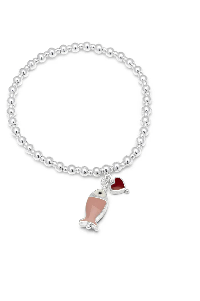 BRACCIALE ELASTICO PENDENTE PESCE ROSA
