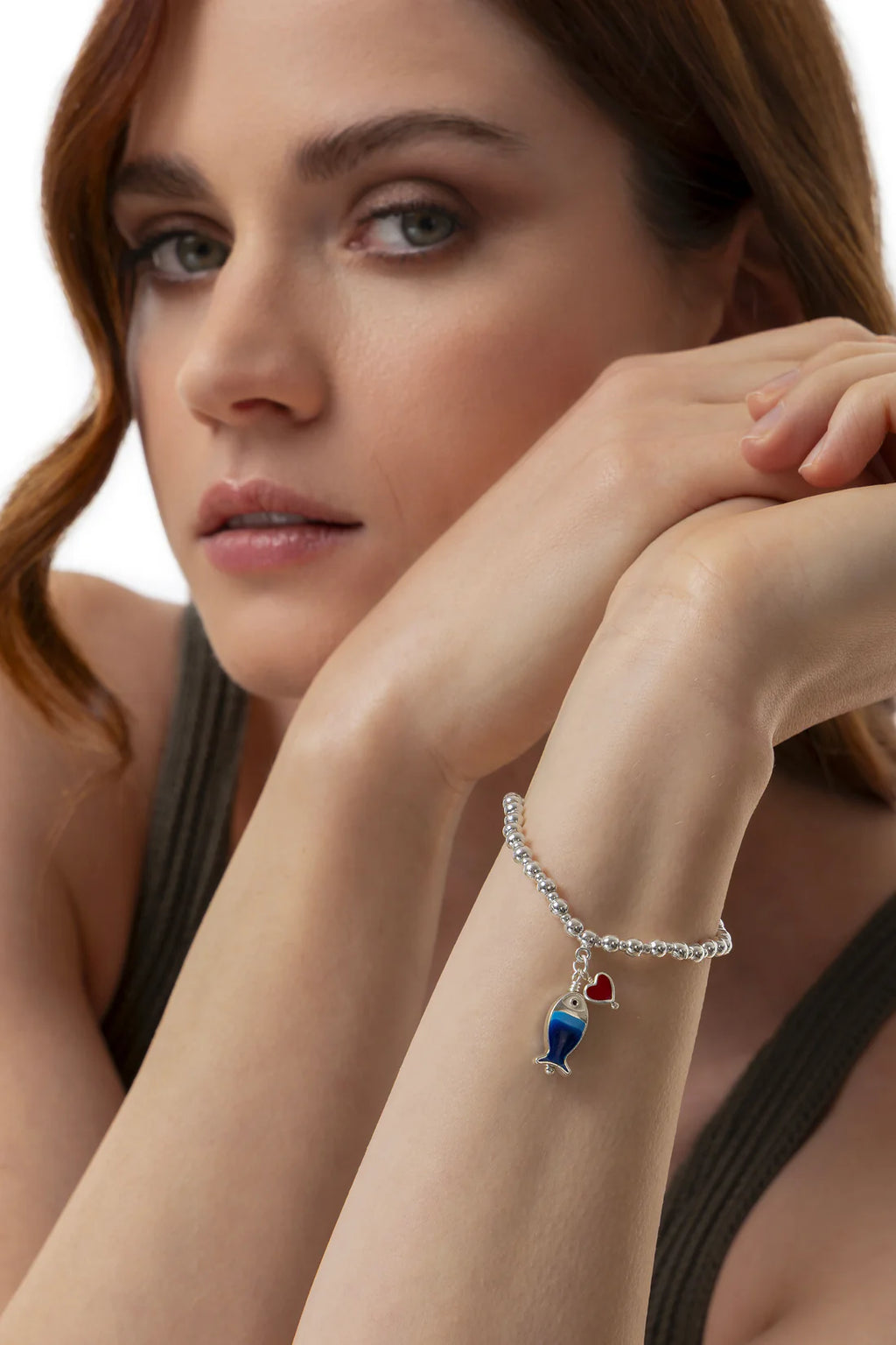 BRACCIALE ELASTICO PENDENTE PESCE BLU