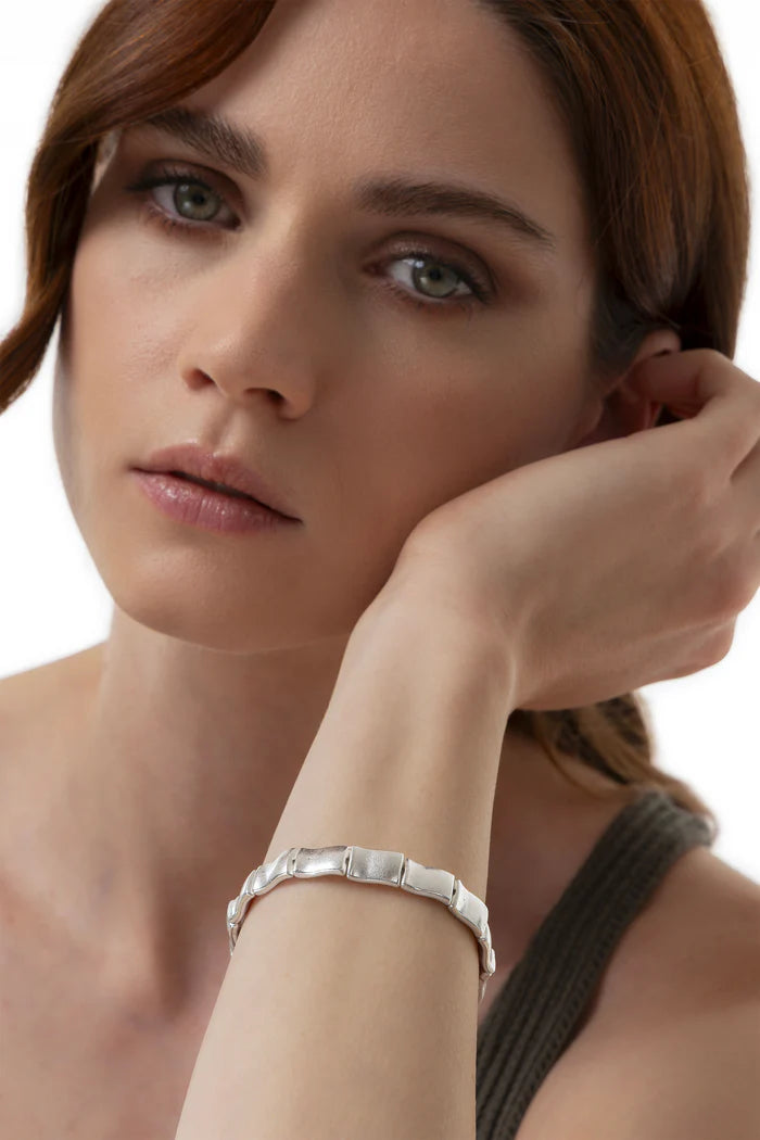 BRACCIALE ELASTICO RETTANGOLI ONDULATI