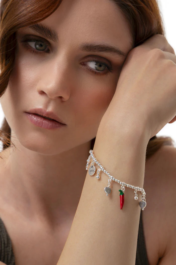 BRACCIALE ELASTICO PENDENTI PEPERONCINI