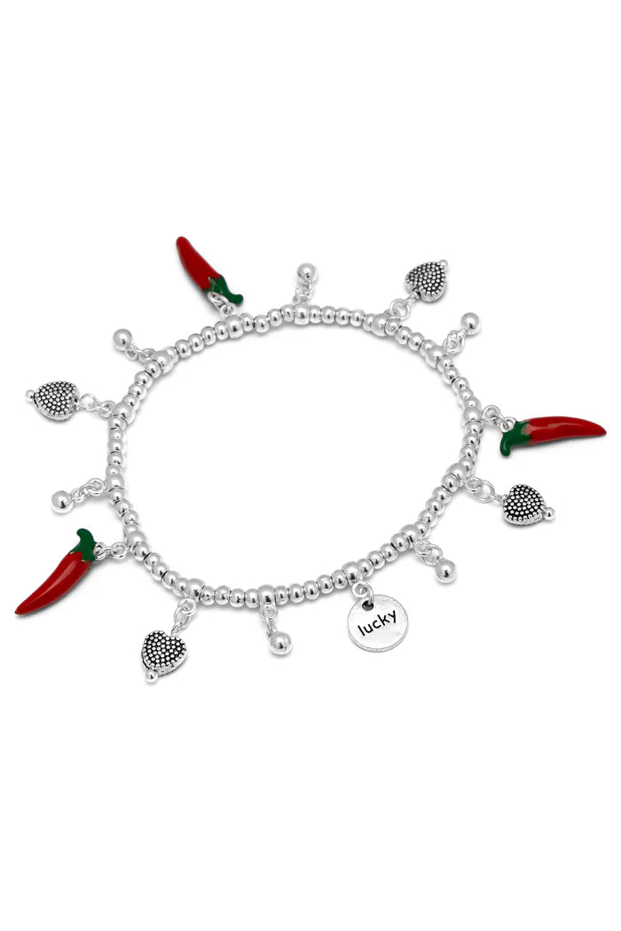 BRACCIALE ELASTICO PENDENTI PEPERONCINI