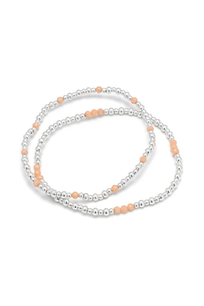 PINK STONE ELASTIC BRACELETS