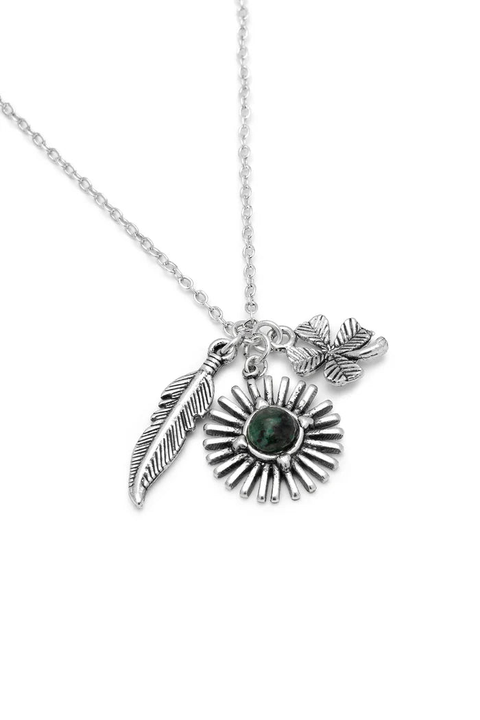 COLLANA QUADRIFOGLIO PIUMA