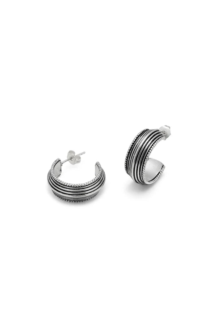 ORECCHINI C HOOP TEXTURE MIX