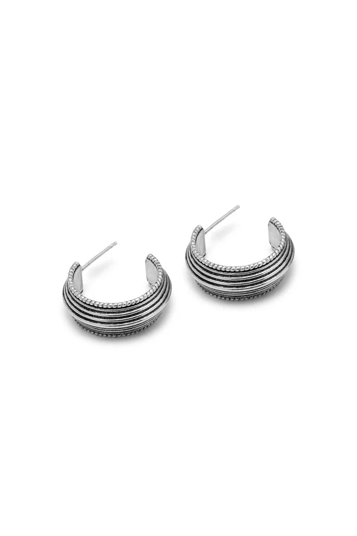 ORECCHINI C HOOP TEXTURE MIX