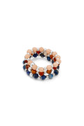 3 ELASTIC RINGS WITH COLORED STONES