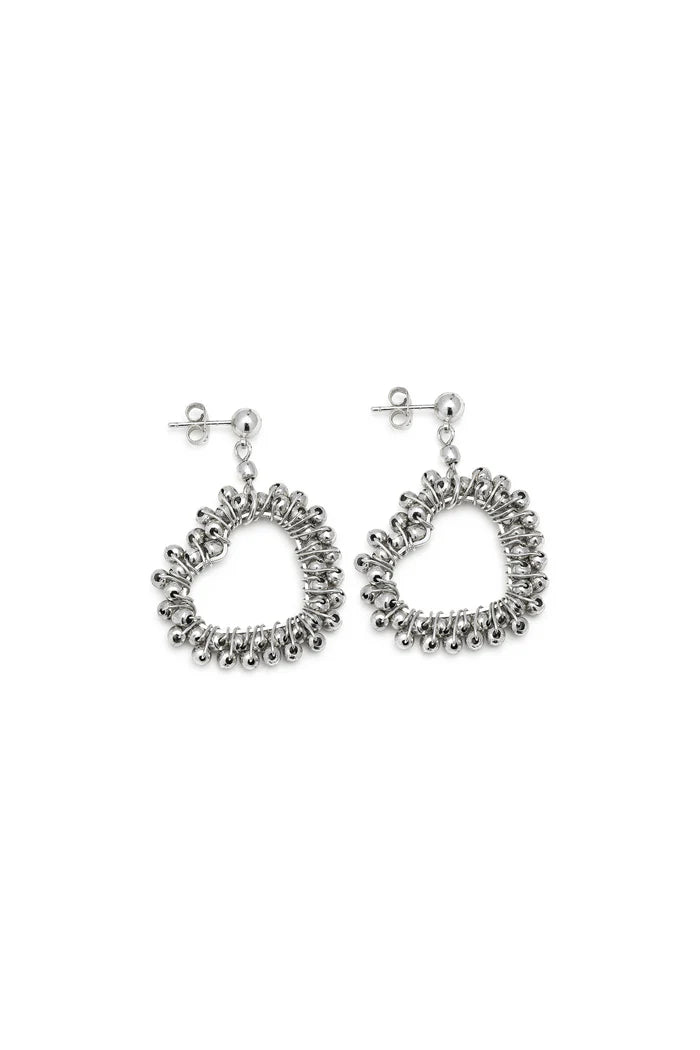 ORECCHINI CUORE MICRO SFERE