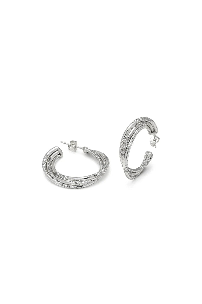 3-ROW C HOOP EARRINGS