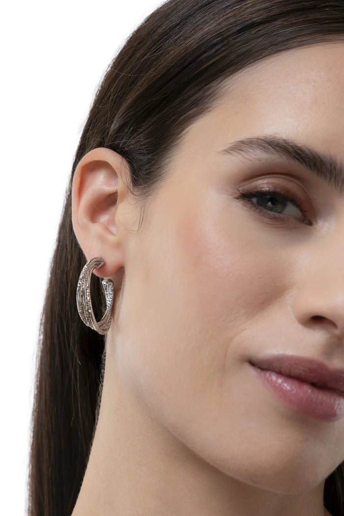 3-ROW C HOOP EARRINGS